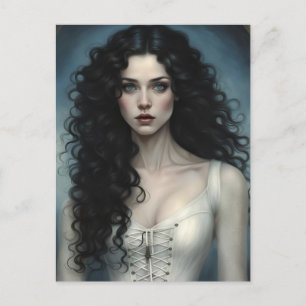 Raven haired schoonheid briefkaart