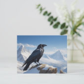 Raven high in the mountains briefkaart (Staand voorkant)