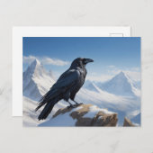Raven high in the mountains briefkaart (Voorkant / Achterkant)
