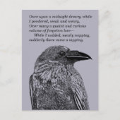 Raven Illustratie en gedicht samenvoegen Briefkaart (Voorkant)