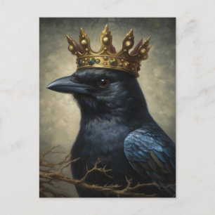 Raven in een kroon briefkaart