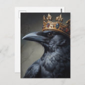 Raven in een kroon briefkaart (Voorkant / Achterkant)