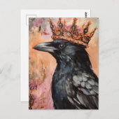 Raven in een kroon briefkaart (Voorkant / Achterkant)