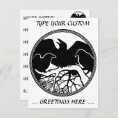 Raven Invitations Personalized Native Art Kaart (Voorkant / Achterkant)