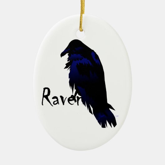 Raven kerstversiering keramisch ornament (Voorkant)