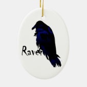 Raven kerstversiering keramisch ornament (Achterkant)