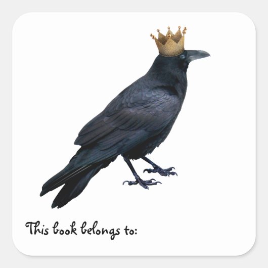 Raven King Bookplate Vierkante Sticker (Voorkant)