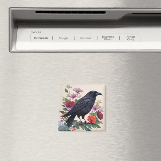 Raven Kleurrijke Bloemenkunst Magneet (Insitu (Vaatwasser))