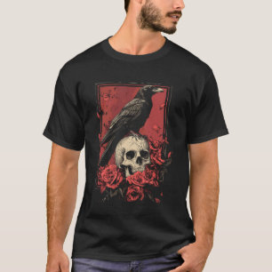Raven Kraai Y2K Grunge Esthetiek Donkere Vogel Got T-shirt