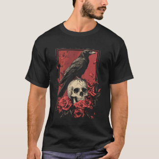 Raven Kraai Y2K Grunge Esthetiek Donkere Vogel Got T-shirt