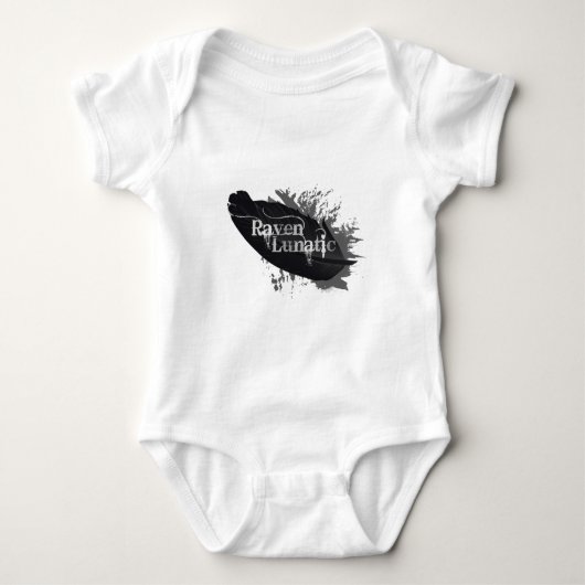 Raven Lunatic Fun Quote for Bird Lovers Feather Romper (Voorkant)