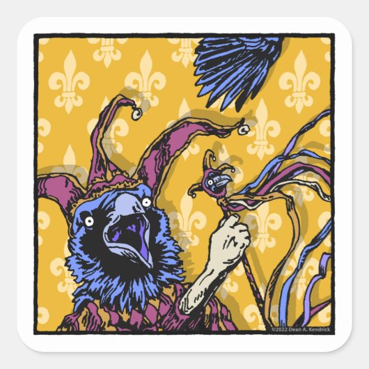 Raven Mad - Pop Gothic Nightmare Surreal Vierkante Sticker (Voorkant)