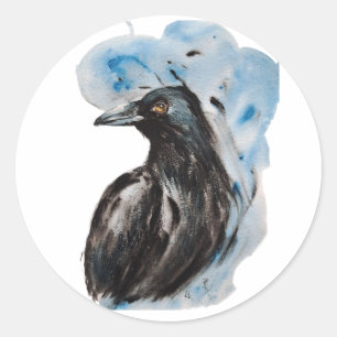 Raven Magic Harmony Totem Harmony Waterverf Mysti Ronde Sticker