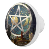 Raven Magick hemelse Pentacle Keramische Knop (Rechts)