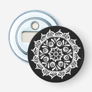 Raven Mandala Button Flesopener