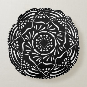Raven Mandala Rond Kussen