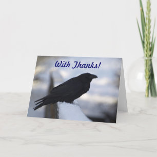 Raven "Met dank!" Wenskaarten Bedankkaart