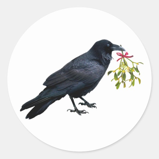 Raven met Mistletoe Stickers (Voorkant)