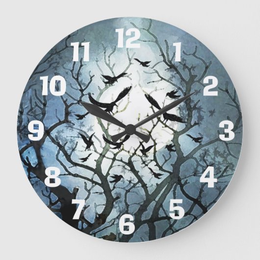 Raven Moon Clock Grote Klok (Voorkant)