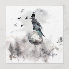 Raven Moon Forest Halloween Feestuitnodiging Kaart