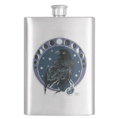 Raven Moon Phases sterren blauw Flacon (Voorkant)