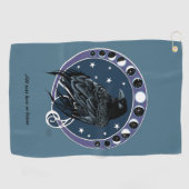 Raven Moon Phases sterren blauw Golfhanddoek (Horizontaal)