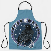 Raven Moon Phases sterren blauw Schort (Voorkant)