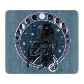 Raven Moon Phases sterren blauw Snijplank (Voorkant)
