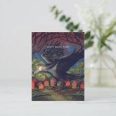 Raven Moonlight Witches Halloween Night Briefkaart (Staand voorkant)