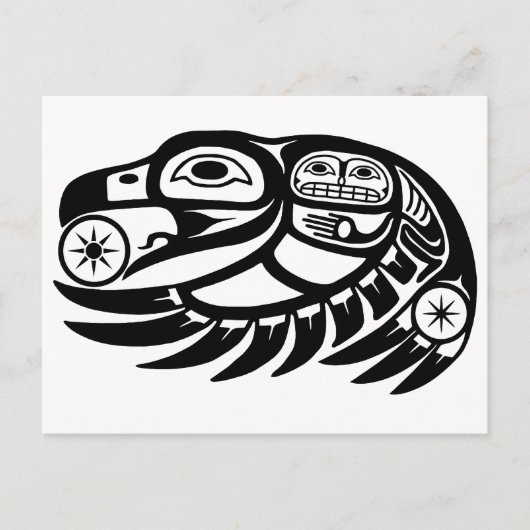 Raven Native American Design Briefkaart (Voorkant)