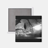 Raven - Nevermore Sunbeams & Tree B&W Magneet (Voorkant / Achterkant)