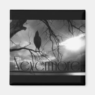 Raven - Nevermore Sunbeams & Tree B&W Magneet
