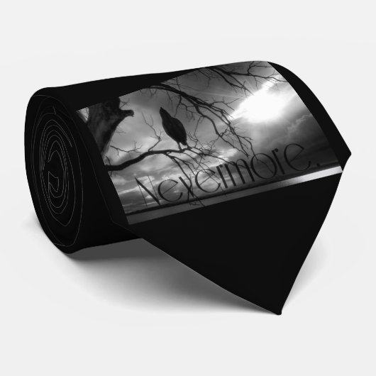 Raven - Nevermore Sunbeams & Tree B&W Stropdas (Opgerold)