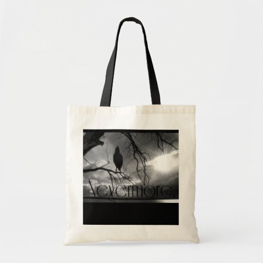 Raven - Nevermore Sunbeams & Tree B&W Tote Bag (Voorkant)