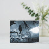 Raven - Nevermore Sunbeams & Tree Blue Briefkaart (Staand voorkant)