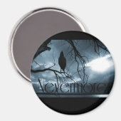 Raven - Nevermore Sunbeams & Tree Blue Magneet (Voorkant / Achterkant)