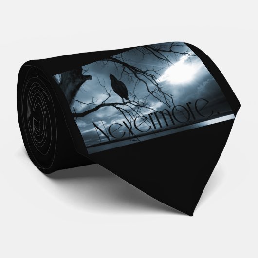 Raven - Nevermore Sunbeams & Tree Blue Stropdas (Opgerold)