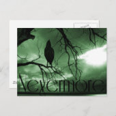 Raven - Nevermore Sunbeams Tree - Groen Briefkaart (Voorkant / Achterkant)