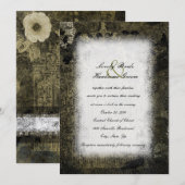 Raven Night Gothic Dark Wedding Invitation Kaart (Voorkant / Achterkant)