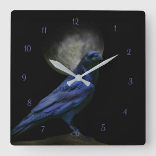 Raven of Crow Magic Gothic Clock Vierkante Klok