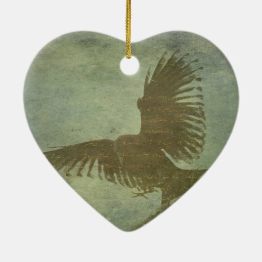 Raven of Poe's Poetry Keramisch Ornament (Achterkant)
