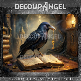 Raven of the Golden Key Decoupage Tissuepapier