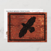 Raven on Inner Birch Bark Briefkaart (Voorkant / Achterkant)