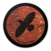 Raven on Inner Birch Bark Keramische Knop (Voorkant)