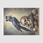 Raven on Skull with Steampunk Accents Decoupage Tissuepapier (Voorkant)