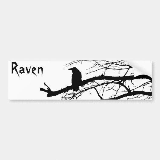 Raven op de boom bumpersticker (Voorkant)