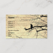 Raven op de boom met een houten achtergrond visitekaartje (Voorkant)
