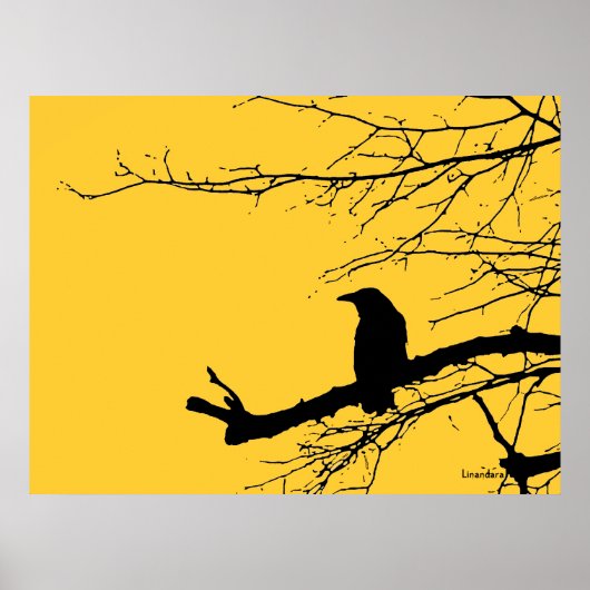 Raven op de boom poster (Voorkant)