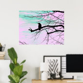 Raven op de boom poster (Thuiskantoor)