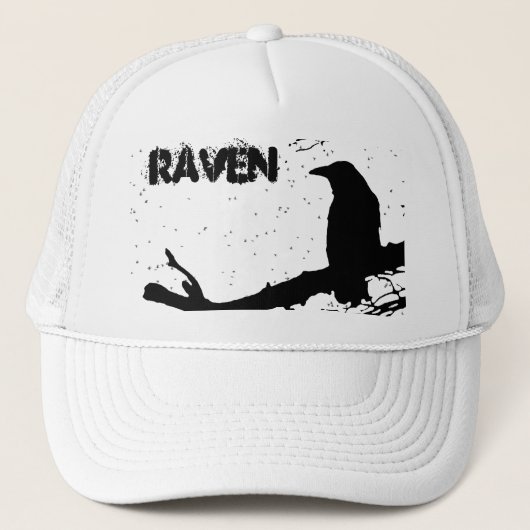 Raven op de boomkar Trucker Hat Pet (Voorkant)